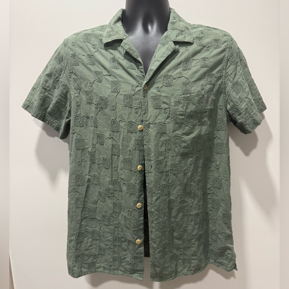 Lucky Brand Olive Textured Men's Shirt